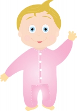 baby girl standing wearing pajamas clipart