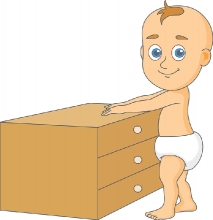 baby standing holding on furniture