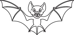 bat black white outline cliprt