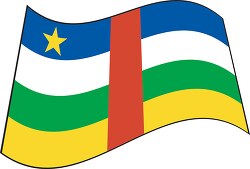C African Republic flag flat design wavy clipart