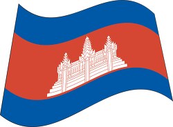 cambodia flag flat design wavy clipart