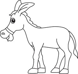 donkey cartoon style clipart black white outline clipart