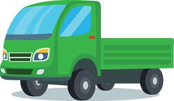 green delivery flatbed truck transportation clipart