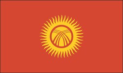 kyrghyzstan flag flat design clipart