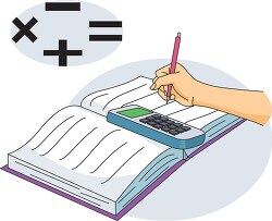 mathematics book with calculator