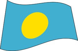 Palau flag flat design wavy clipart
