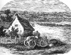 Peasants Farm House Historical Illustration