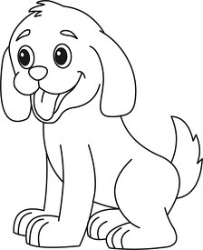 puppy dog black white outline 914