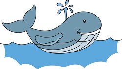 simple cartoon style whale swimming