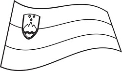 Slovenia wavy flag black outline clipart