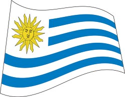 Uruguay flag flat design wavy clipart