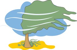 weather tree blowing in wind clipart