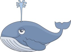 whale  blowhole cartoon style clipart