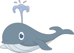 whale with water spout clipart