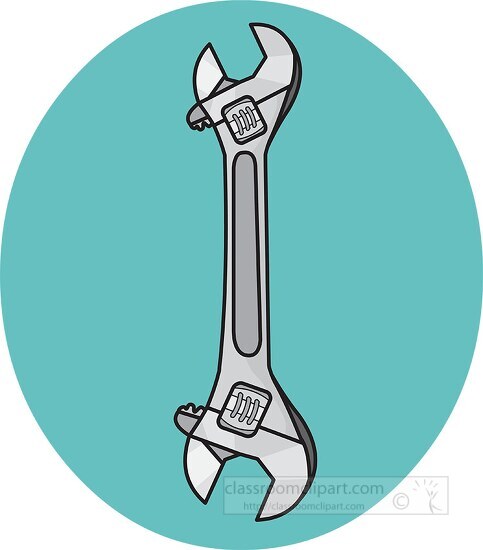 adjustable wrench with background color clipart