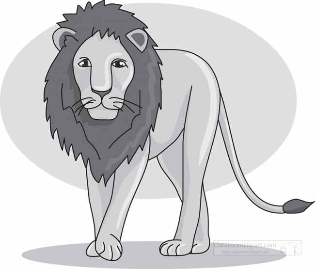 african lion clipart 03A gray