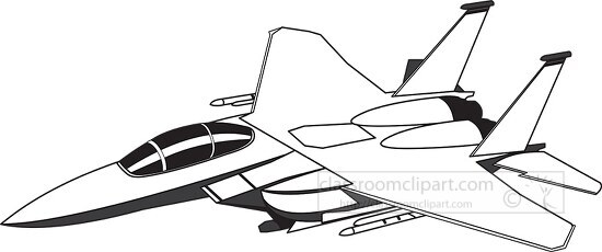 aircraft f 15e strike eagle black outline