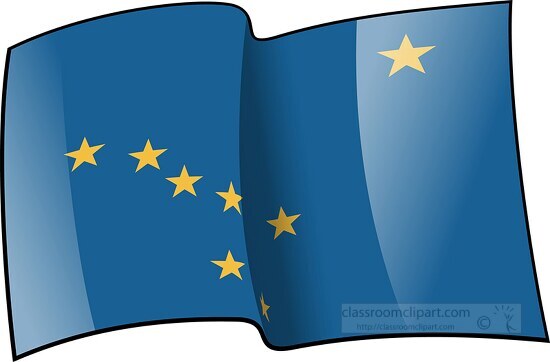 alaska state flag waving clipart