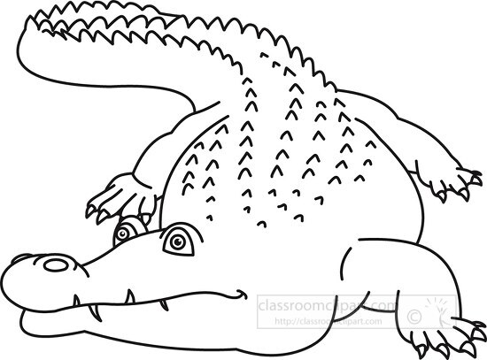 alligator showing teeth black outline