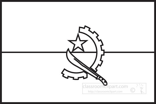 angola wavy flag black outline clipart