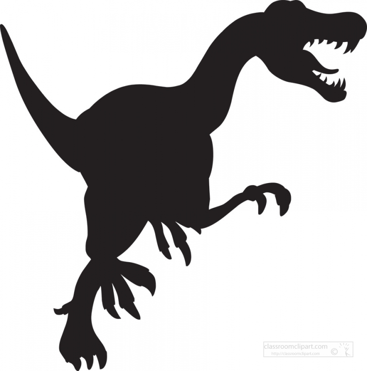 angry allosaurus silhouette clipart