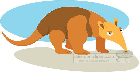 anteater with blue background clipart