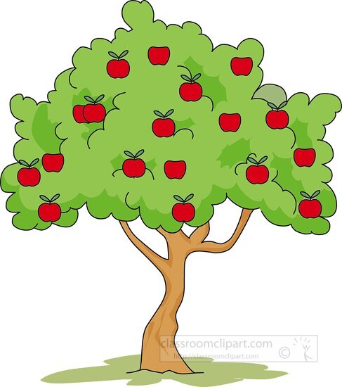 apple tree full of apples clipart