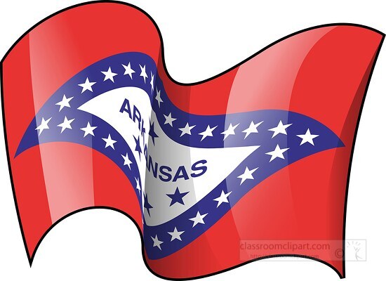 arkansas state flag waving clipart