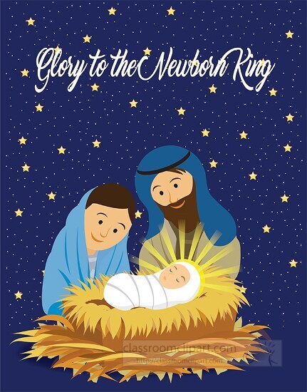 baby jesus in manger glory to newborn king