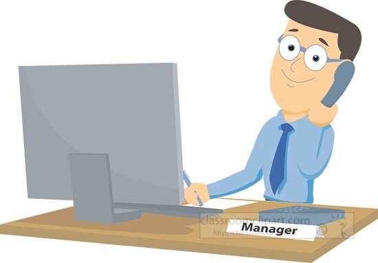 bank manager sitting at desk