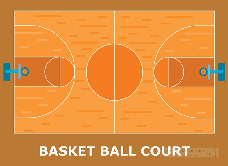 basketball court illustrated clipart