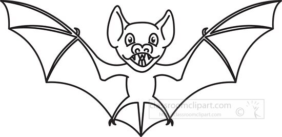 bat black white outline cliprt