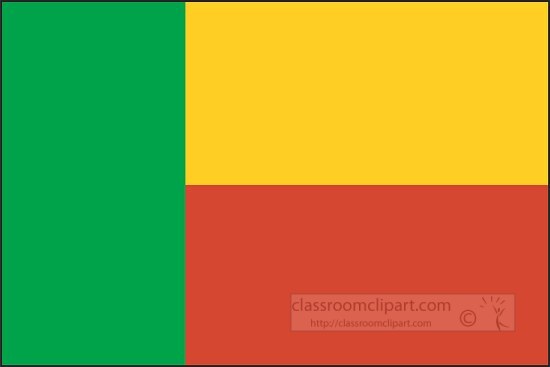 Benin flag flat design clipart