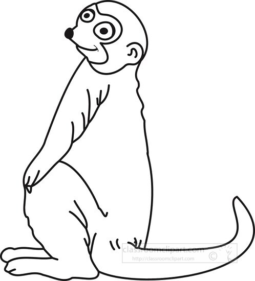 black outline animal clipart meerkat