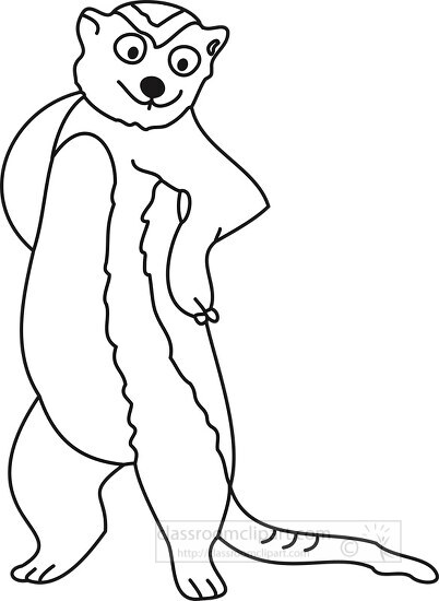 black outline animal clipart meerkat clipart