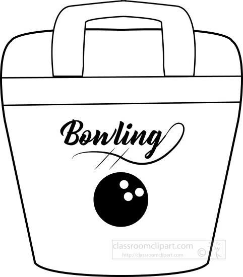 black outline cutout bowling bag clipart