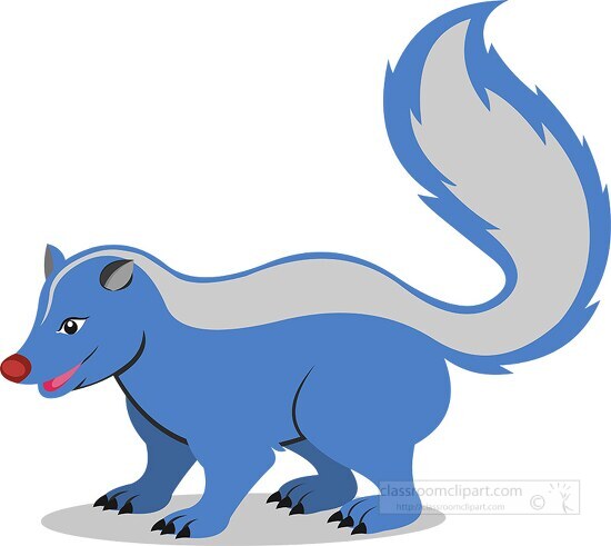 blue gray skunk clipart