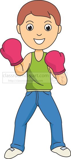 boy boxing cartoon