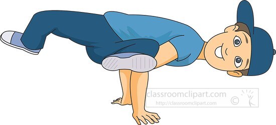 boy break dancing clipart