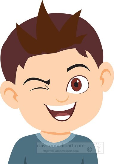 boy character mischief laugh expression clipart