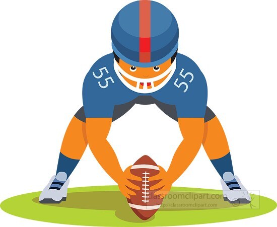 boy holding ball football sports clipart