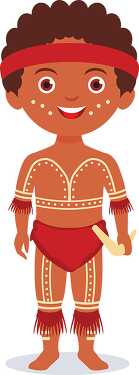 boy in traditional aboriginal australia clipart