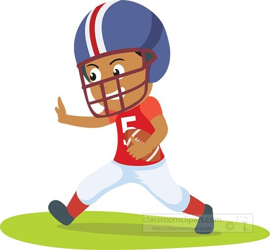 boy running blocking playing football clipar