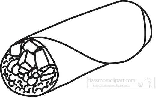 burrito outline clipart