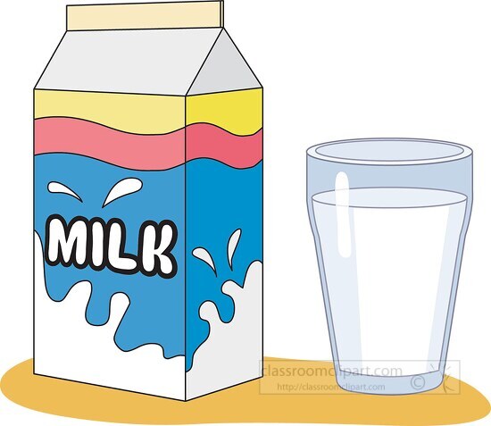 cartoon glass of milk clipart