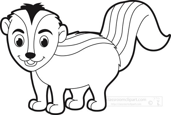 cartoon stripped skunk black white outline 914 copy