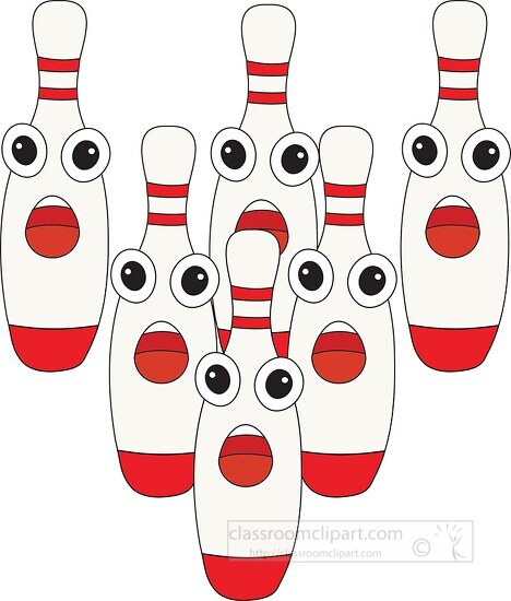 cartoon style bowling pins