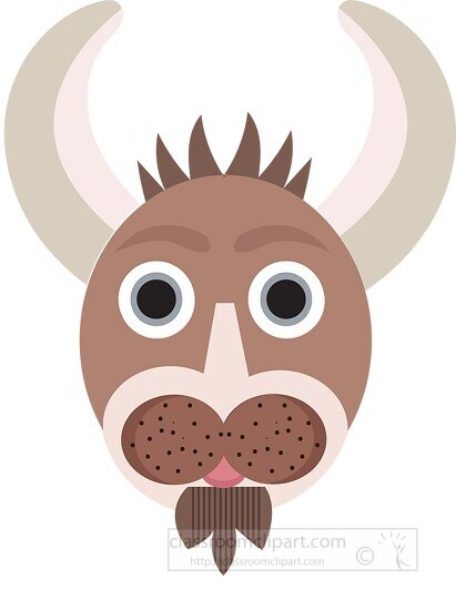 cartoon style bull face vector illustration