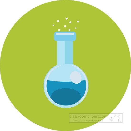 chemical beaker round icon clipart