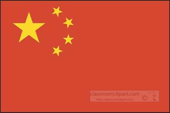 China flag flat design clipart